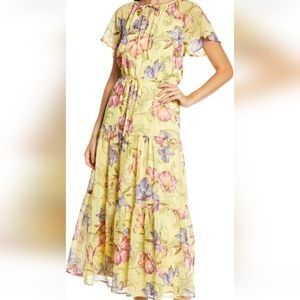 Chelsea28 Tie Front Floral Print Maxi Dress. Size XL.